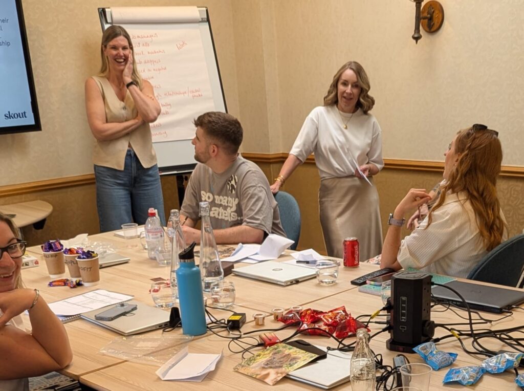 A photo of the Skout PR team at the 2025 Alton Towers offsite