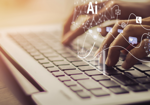 A visual image showcases tech trends for B2B marketers. The graphic displays icons signaling tech trends such as AI.